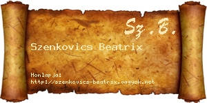 Szenkovics Beatrix névjegykártya